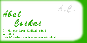 abel csikai business card